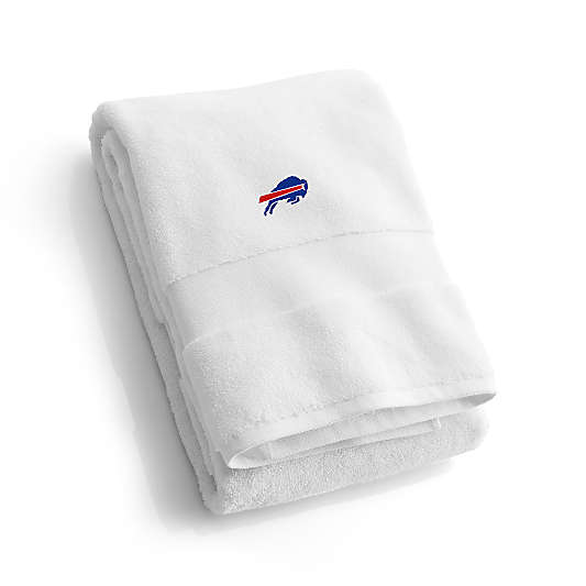 NFL Buffalo Bills Organic Turkish Cotton White Bath Towels, Set of 2