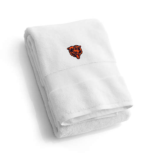 NFL Chicago Bears Organic Turkish Cotton White Bath Towels, Set of 2