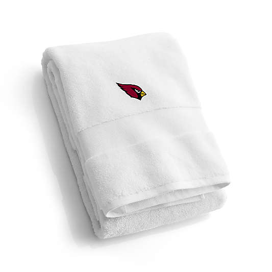 NFL Arizona Cardinals Organic Turkish Cotton White Bath Towels, Set of 2