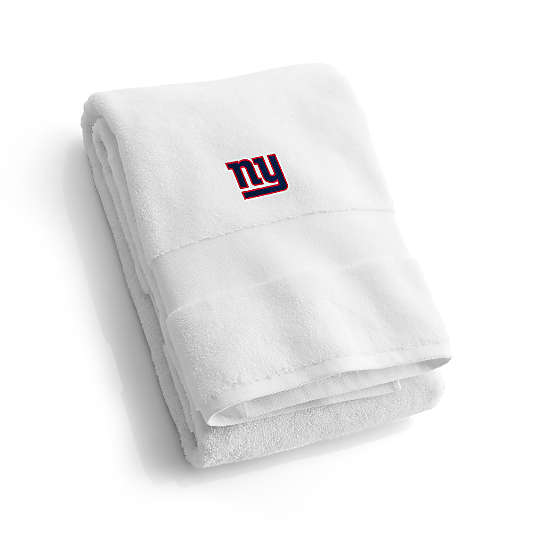 NFL New York Giants Organic Turkish Cotton White Bath Towels, Set of 2