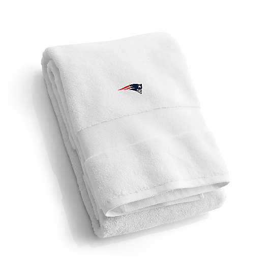 NFL New England Patriots Organic Turkish Cotton White Bath Towels, Set of 2