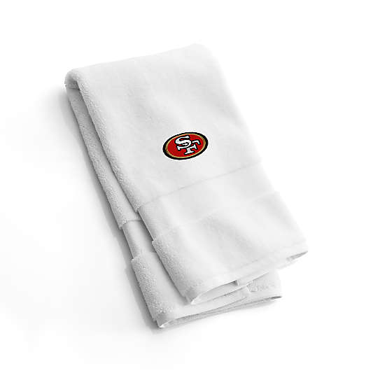NFL San Francisco 49ers Organic Turkish Cotton White Hand Towels, Set of 2