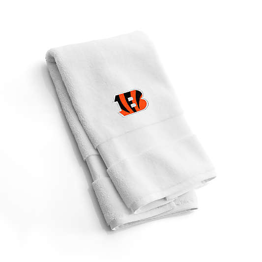 NFL Cincinnati Bengals Organic Turkish Cotton White Hand Towels, Set of 2