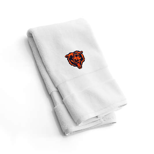 NFL Chicago Bears Organic Turkish Cotton White Hand Towels, Set of 2