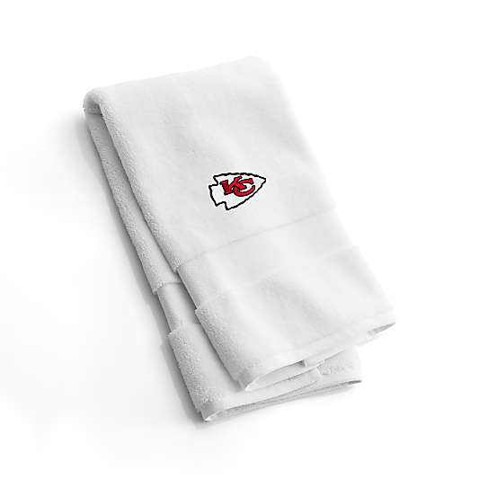 NFL Kansas City Chiefs Organic Turkish Cotton White Hand Towels, Set of 2