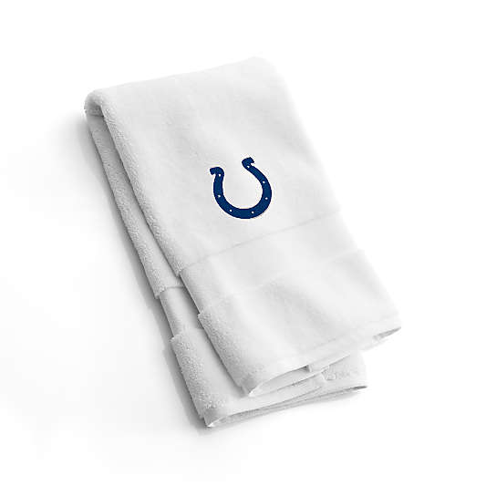 NFL Indianapolis Colts Organic Turkish Cotton White Hand Towels, Set of 2