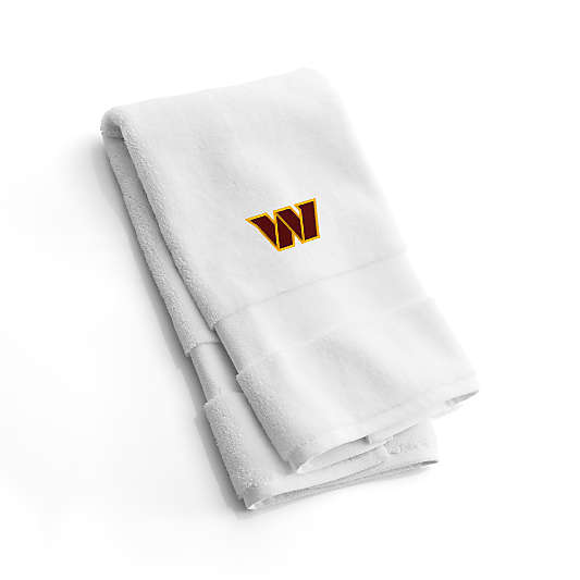 NFL Washington Commanders Organic Turkish Cotton White Hand Towels, Set of 2