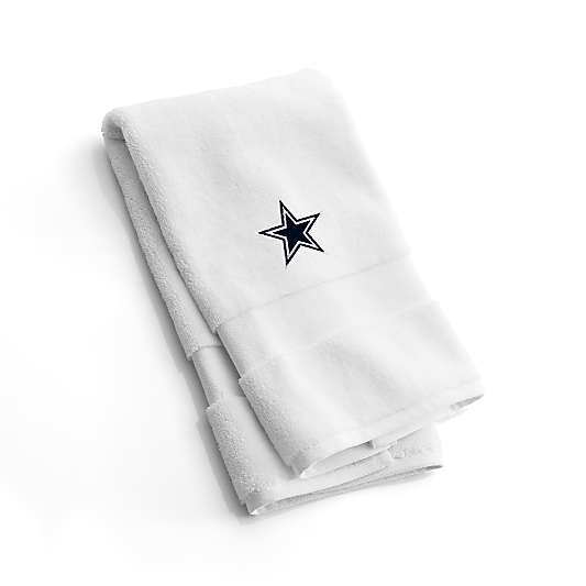 NFL Dallas Cowboys Organic Turkish Cotton White Hand Towels, Set of 2