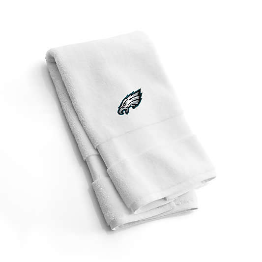 NFL Organic Turkish Cotton White Hand Towels, Set of 2