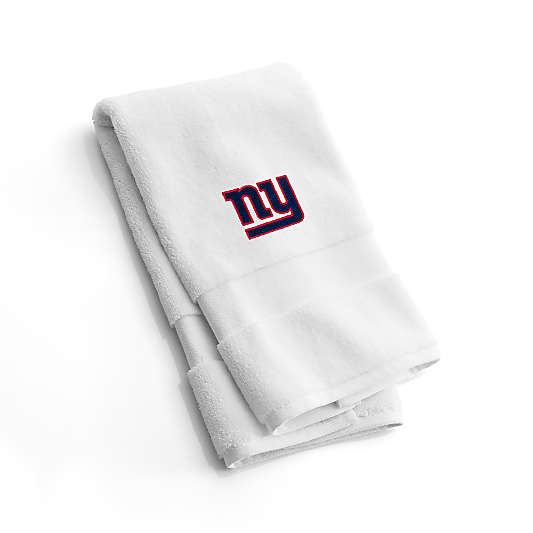 NFL New York Giants Organic Turkish Cotton White Hand Towels, Set of 2