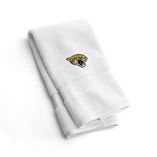 NFL Jacksonville Jaguars Organic Turkish Cotton White Hand Towels, Set of 2