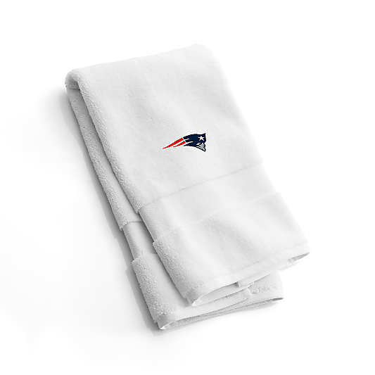 NFL New England Patriots Organic Turkish Cotton White Hand Towels, Set of 2
