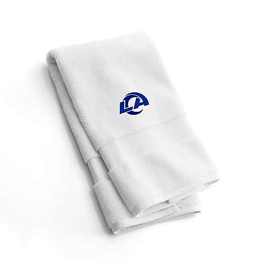 NFL Los Angeles Rams Organic Turkish Cotton White Hand Towels, Set of 2