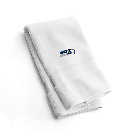 NFL Seattle Seahawks Organic Turkish Cotton White Hand Towels, Set of 2
