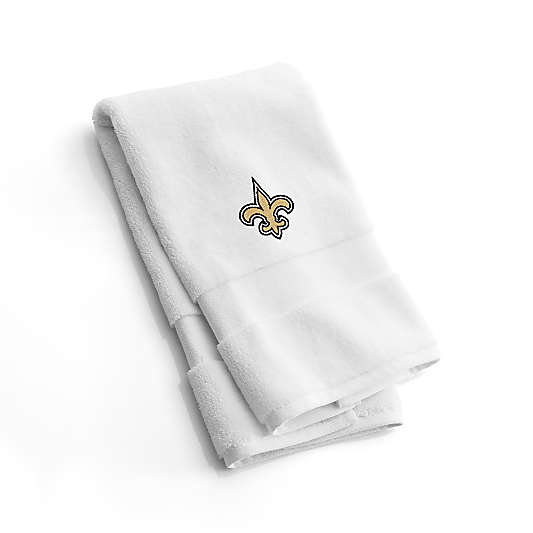 NFL New Orleans Saints Organic Turkish Cotton White Hand Towels, Set of 2