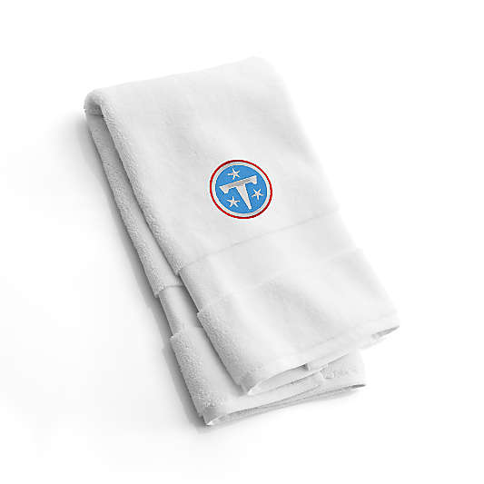 NFL Tennessee Titans Organic Turkish Cotton White Hand Towels, Set of 2