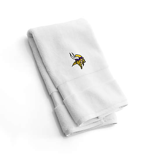 NFL Minnesota Vikings Organic Turkish Cotton White Hand Towels, Set of 2