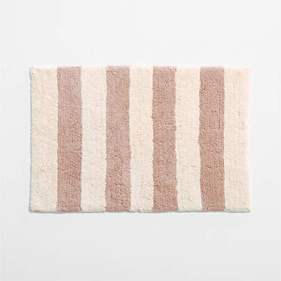 Turkish 100% Organic Cotton Breton Stripe Fair Lilac Kids Bath Mat