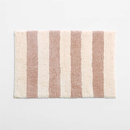 Turkish Organic Cotton Breton Stripe Fair Lilac Kids Bath Mat