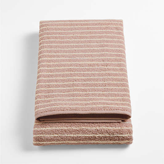 Turkish Organic Cotton Breton Stripe Fair Lilac Kids Bath Towel