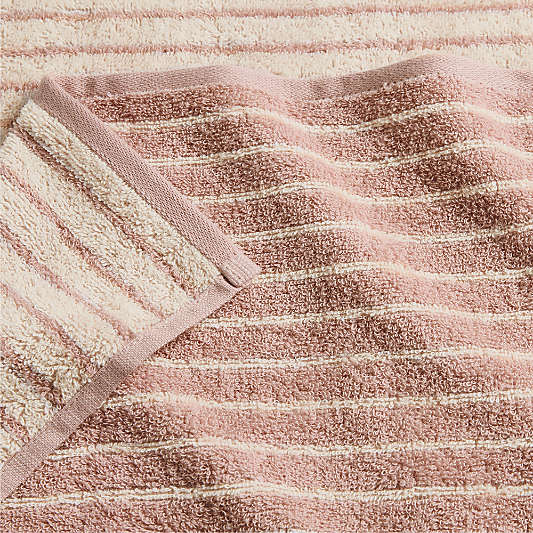 Turkish Organic Cotton Breton Stripe Fair Lilac Kids Bath Towel