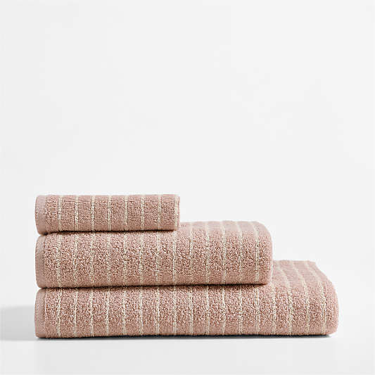 Turkish 100% Organic Cotton Breton Stripe Fair Lilac Kids Set of 3 Towels