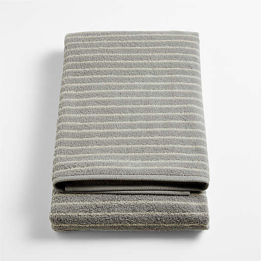 Turkish 100% Organic Cotton Breton Stripe Mist Blue Kids Bath Towel
