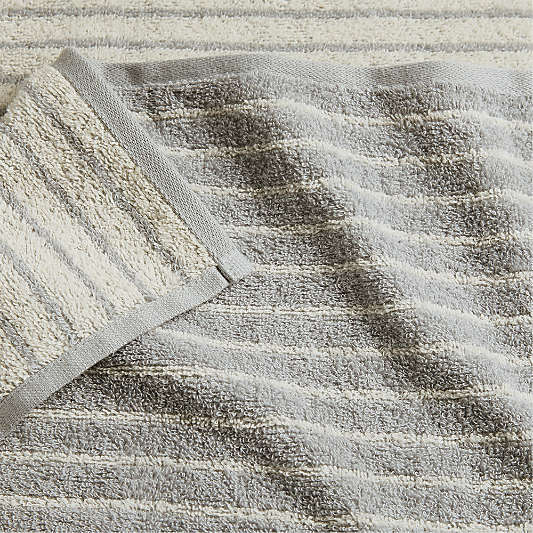 Turkish 100% Organic Cotton Breton Stripe Mist Blue Kids Bath Towel