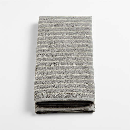 Turkish 100% Organic Cotton Breton Stripe Mist Blue Kids Hand Towel
