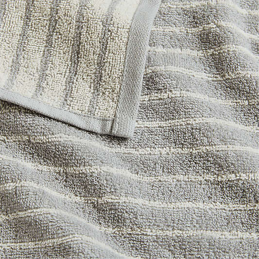 Turkish 100% Organic Cotton Breton Stripe Mist Blue Kids Washcloth