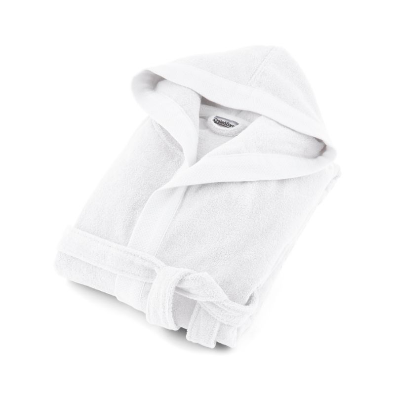 Organic Turkish White Cotton Hooded Bathrobe S/M. - image 2 of 5