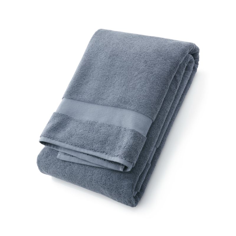 Organic Turkish Cotton Evening Blue Bath Sheet - image 6 of 8