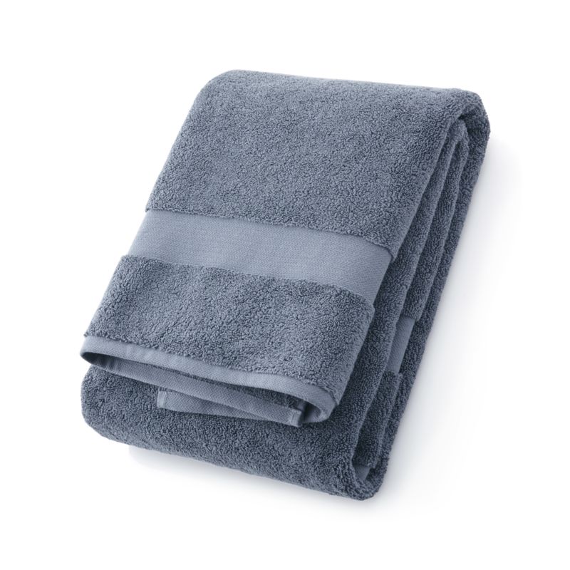 Organic Turkish Cotton Evening Blue Bath Towel - image 6 of 8