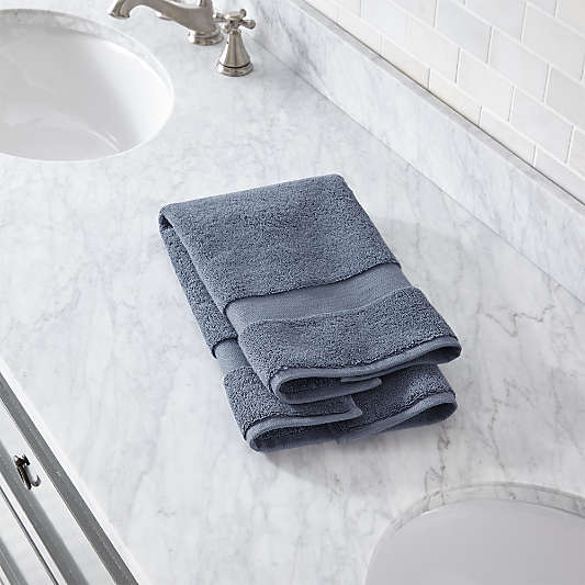 Organic Turkish Cotton Evening Blue Hand Towel