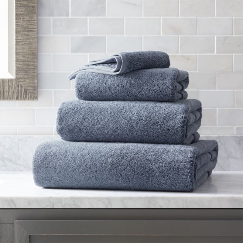 Organic Turkish Cotton Evening Blue Bath Towel
