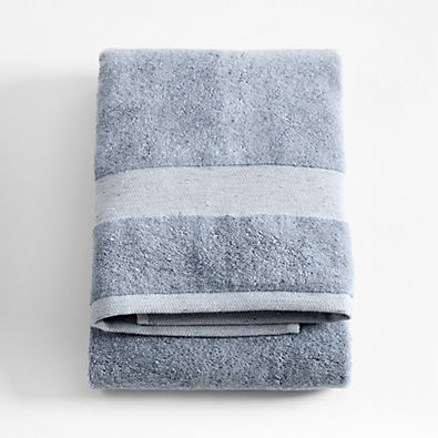 View Organic Turkish Cotton Fleck Smoke Blue Bath Towel details