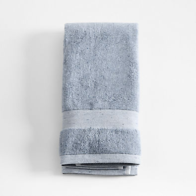 View Organic Turkish Cotton Fleck Smoke Blue Hand Towel details