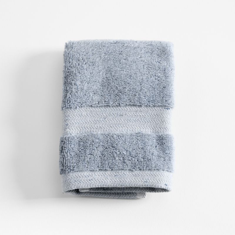 Organic Turkish Cotton Fleck Smoke Blue Washcloth - image 0 of 12