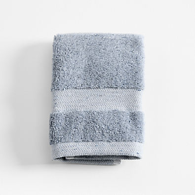 View Organic Turkish Cotton Fleck Smoke Blue Washcloth details