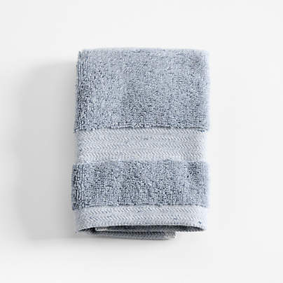 Organic Turkish Cotton Fleck Smoke Blue Washcloth