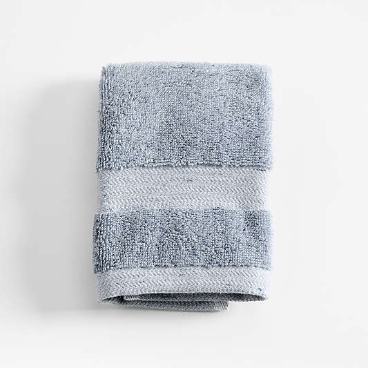 Organic Turkish Cotton Fleck Smoke Blue Washcloth