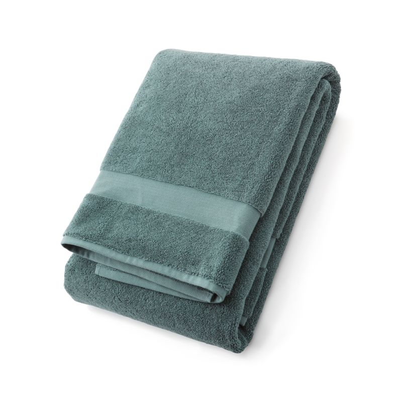 Organic Turkish Cotton Ocean Blue Bath Sheet - image 6 of 8