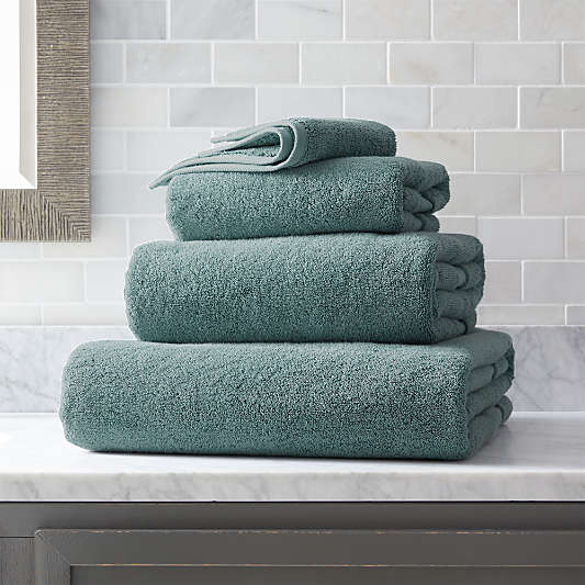 Organic Turkish Cotton Ocean Blue Bath Towels