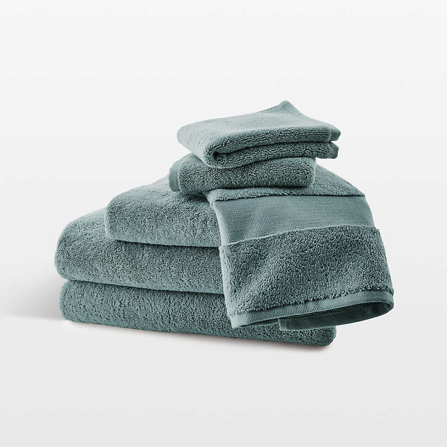 Ocean Blue Organic Turkish Cotton Bath Towels, Set of 6 + Reviews
