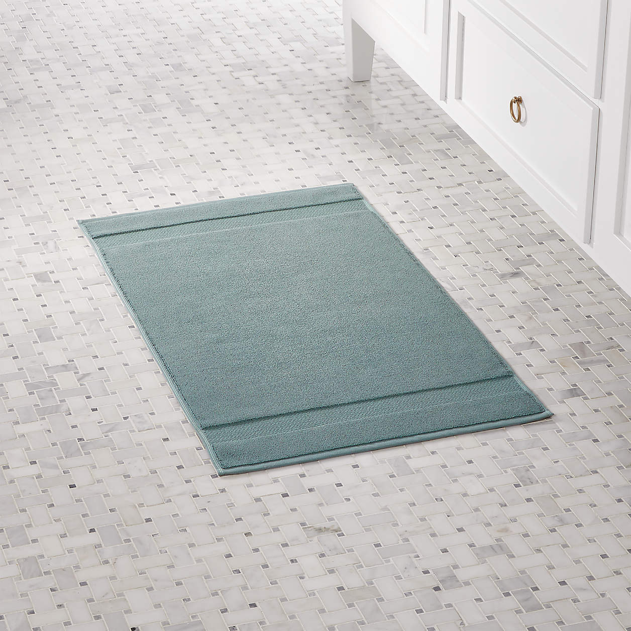 Organic Cotton Turkish Bath Mat Ocean Blue