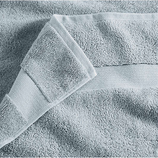 Classic Organic Turkish Cotton Mist Blue Bath Towels