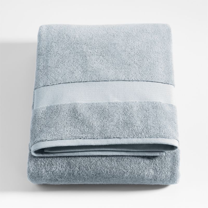 Organic Turkish Cotton Mist Blue Bath Sheet - image 0 of 10