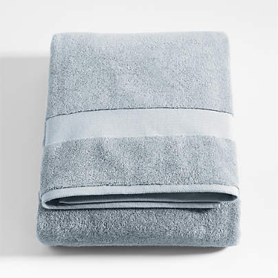 Organic Turkish Cotton Mist Blue Bath Sheet