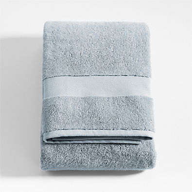 View Organic Turkish Cotton Mist Blue Bath Towel details