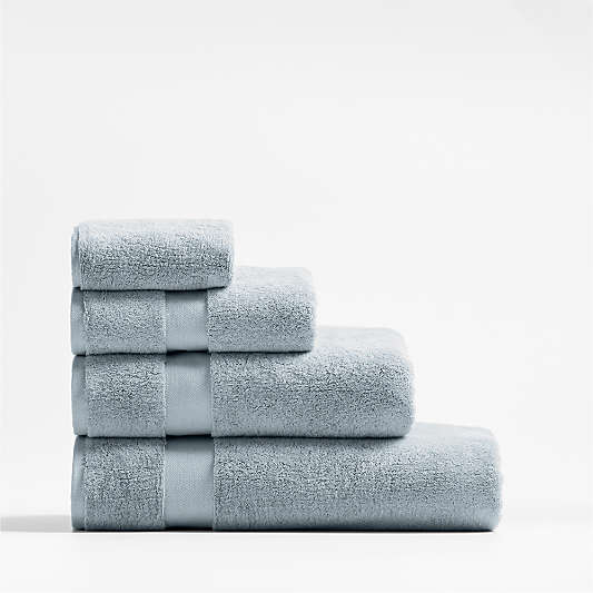 Organic Turkish Cotton Mist Blue Bath Towels